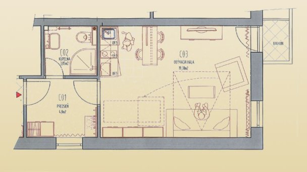 Pôdorys Apartmán štandard Pôdorys Apartmán štandard