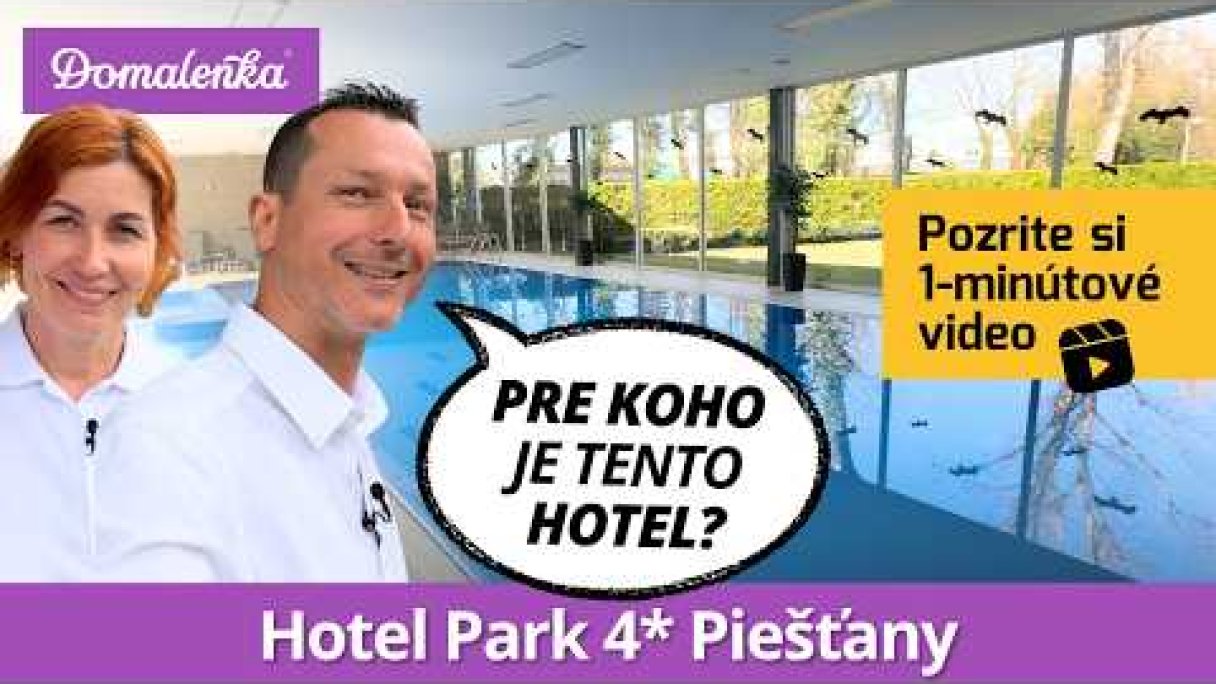 Hotel Park 4* Piešťany: Pre koho je tento hotel? (1 min) Autor: Domalenka predtým Sorger Zdroj: https://www.youtube.com/@domalenka Hotel Park 4* Piešťany: Pre koho je tento hotel? (1 min) Autor: Domalenka predtým Sorger Zdroj: https://www.youtube.com/@domalenka