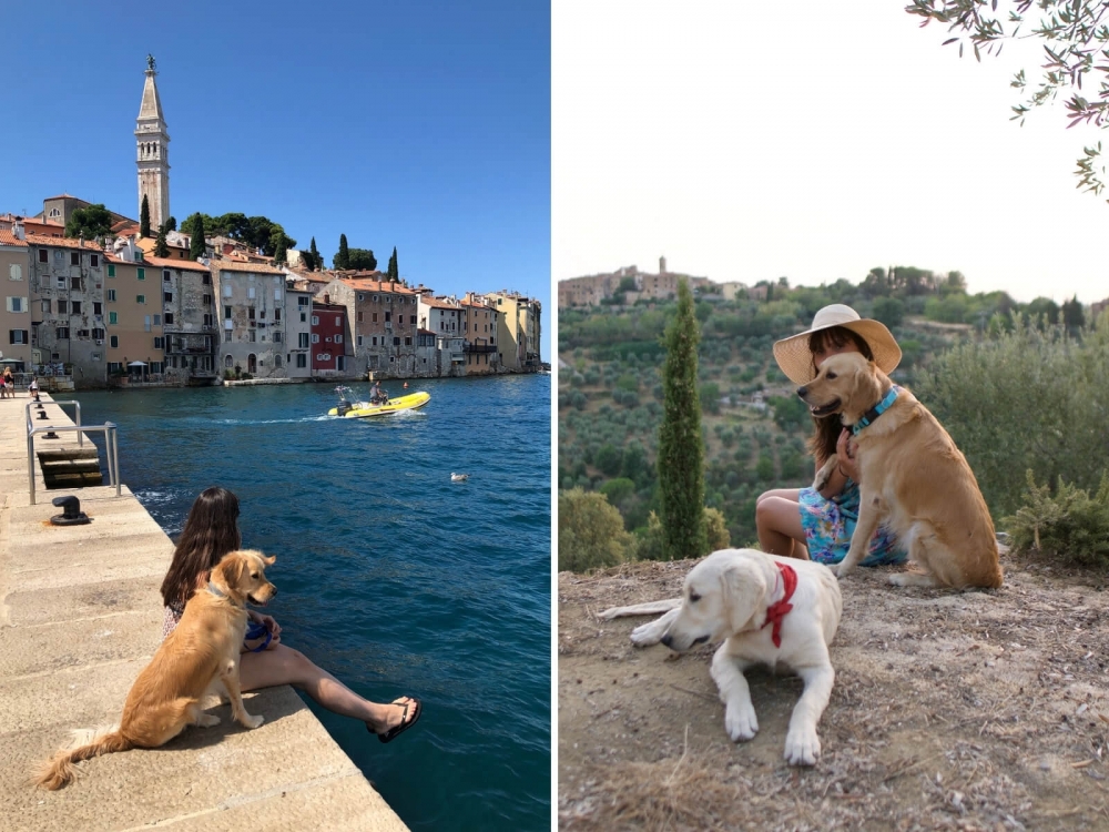 Výlet so psami v Pirani, Chorvátsko a vToskánsku.
